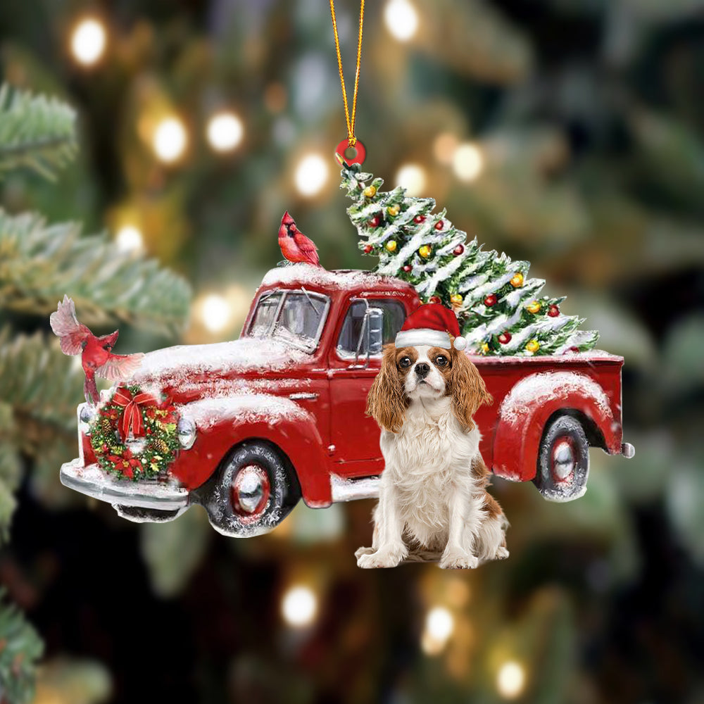 Cavalier King Charles Spaniel 3-Cardinal & Truck Two Sided Ornament, Christmas Ornament, Car Ornament - Best gifts your whole family
