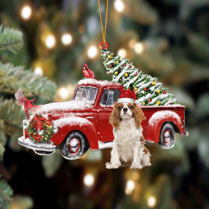 Cavalier King Charles Spaniel 3-Cardinal & Truck Two Sided Ornament, Christmas Ornament, Car Ornament - Best gifts your whole family