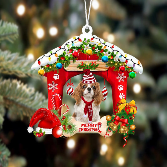 Cavalier King Charles Spaniel 3-Christmas House Two Sided Ornament, Christmas Ornament, Car Ornament - Best gifts your whole family