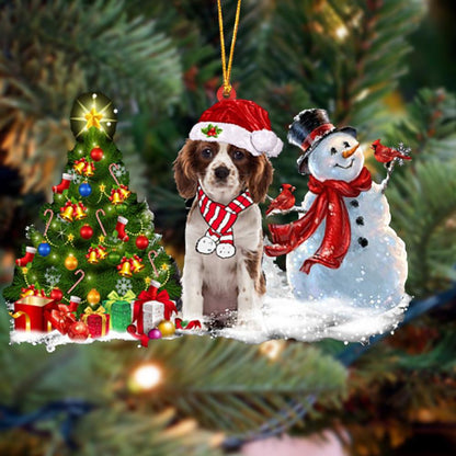 Cavalier King Charles Spaniel Christmas Snow Hanging Ornament Dog Ornament, Car Ornament, Christmas Ornament - Best gifts your whole family