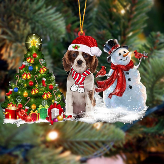 Cavalier King Charles Spaniel Christmas Snow Hanging Ornament Dog Ornament, Car Ornament, Christmas Ornament - Best gifts your whole family