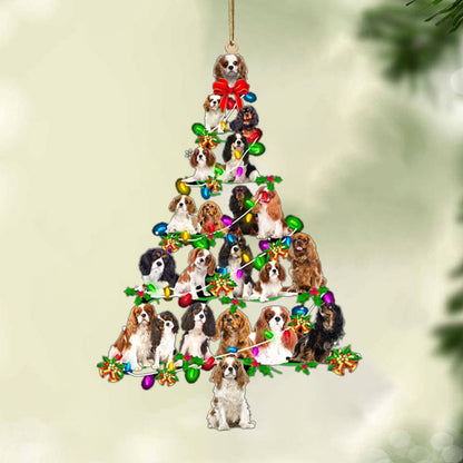 Cavalier King Charles Spaniel-Christmas Tree Lights-Two Sided Ornament, Christmas Ornament, Car Ornament - Best gifts your whole family