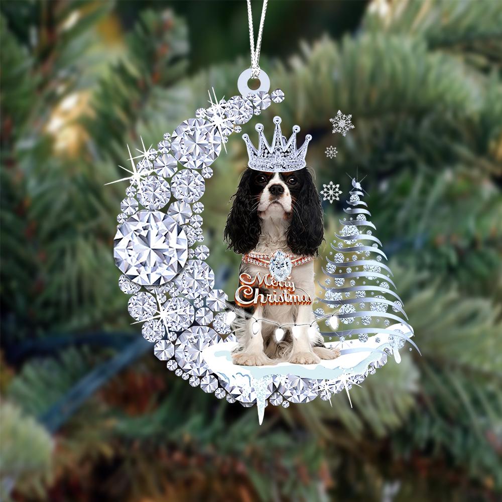 Cavalier King Charles Spaniel Diamond Moon Merry Christmas Ornament Christmas Decoration - Best gifts your whole family