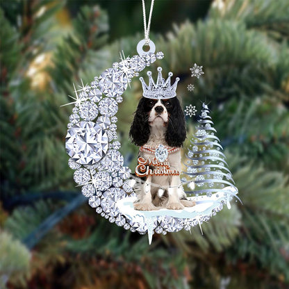 Cavalier King Charles Spaniel Diamond Moon Merry Christmas Ornament Christmas Decoration - Best gifts your whole family