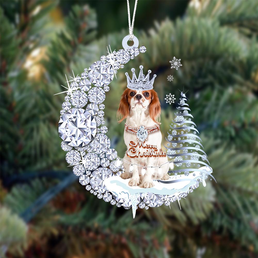 Cavalier King Charles Spaniel Diamond Moon Merry Christmas Ornament Christmas Gifts - Best gifts your whole family