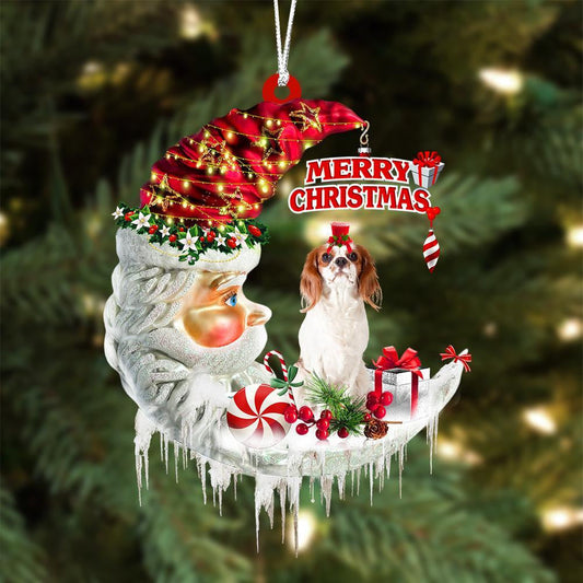 Cavalier King Charles Spaniel On The Moon Merry Christmas Hanging Ornamentz - Best gifts your whole family