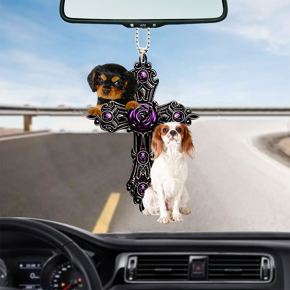 Cavalier King Charles Spaniel Pray For God Car Hanging Ornament Dog Pray For God Ornament Godmerc - Best gifts your whole family