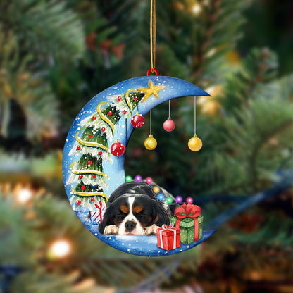 Cavalier King Charles Spaniel-Sleep On The Moon Christmas Two Sided Ornament, Christmas Ornament - Best gifts your whole family