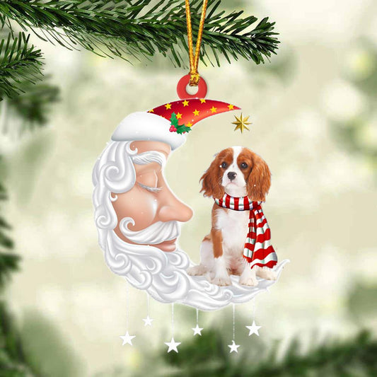 Cavalier King Charles Spaniel With Santa Christmas Ornament Dog Christmas Ornament - Best gifts your whole family