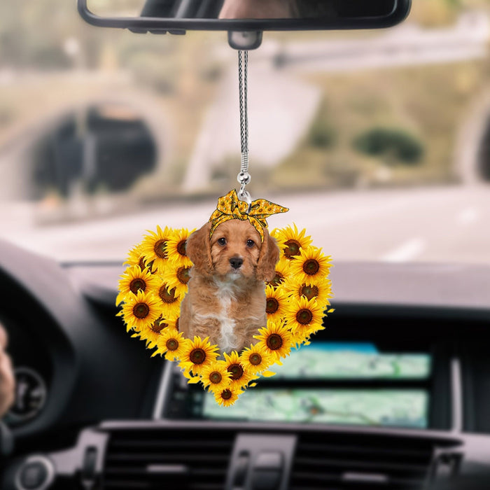 Cavapoo-Sunflower Heart Gift Car Ornament - Best gifts your whole family