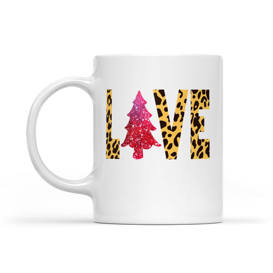 Lustige Weihnachtstasse mit Leopardenmuster, Weiß, Geschenk für Weihnachten