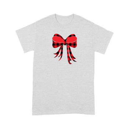 Funny Christmas Gift Tee Buffalo Plaid Bow Tie Tee Shirt Gift For Christmas