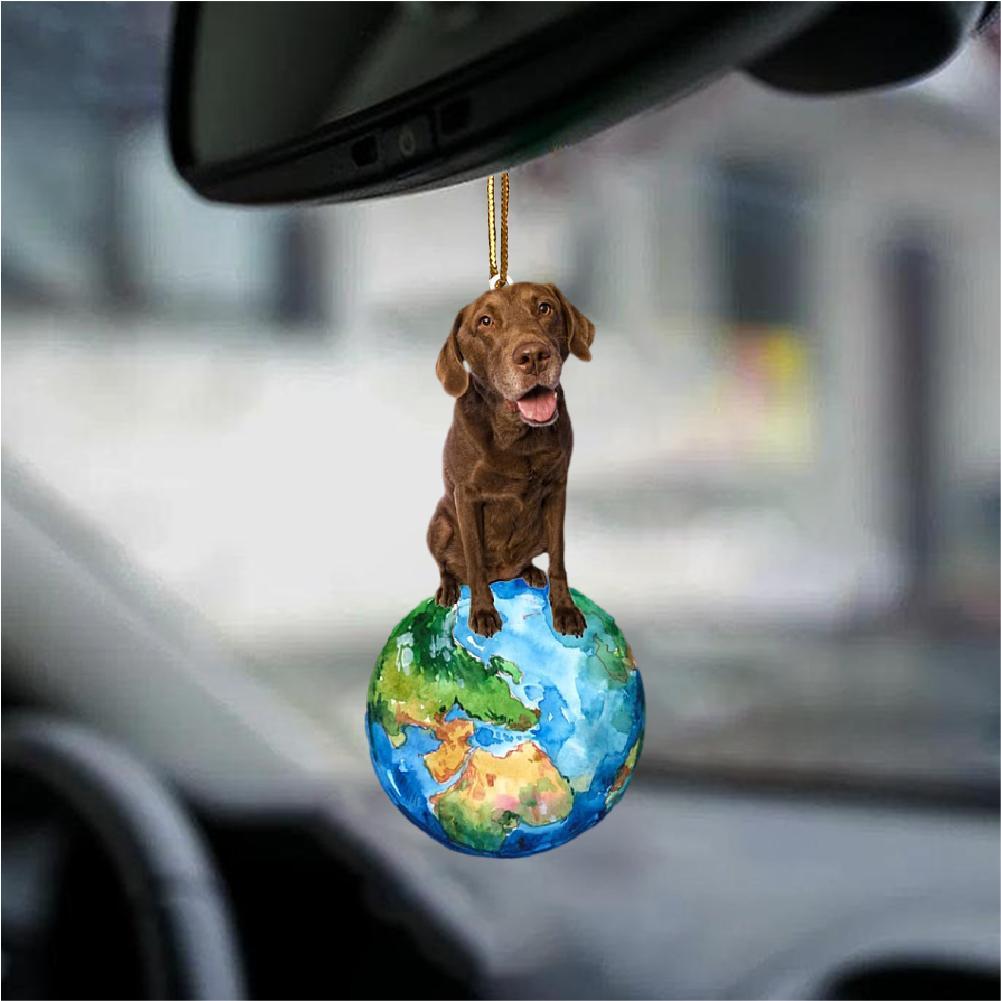 Chesapeake Bay Retriever-Around My Dog-Two Sided Ornament - Best gifts your whole family