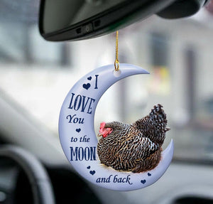 Chicken Moon Back Chicken Lover Two Sided Ornamentm - Best gifts your whole family