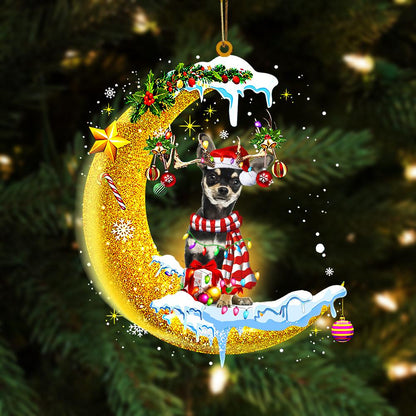 Chihuahua 02 On The Moon Merry Christmas Hanging Ornament Dog Ornament, Car Ornament, Christmas Ornament - Best gifts your whole family