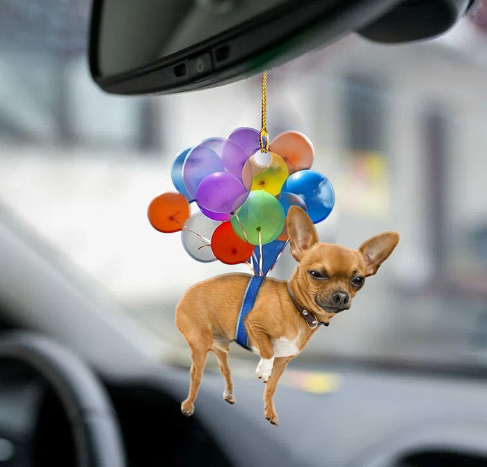 Chihuahua Dog Fly With Bubbles Car Hanging Ornament Dog Ornament Godmerc - Best gifts your whole family