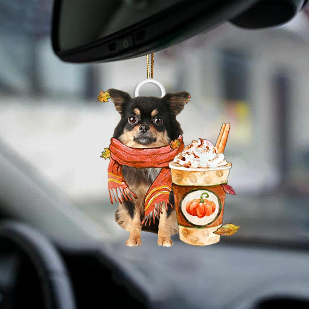 Chihuahua Long Haired-Pumpkin Spice Kinda-Two Sided Ornament - Best gifts your whole family