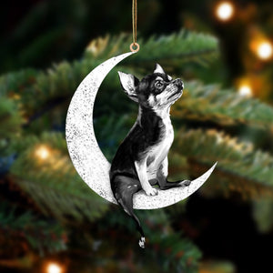 Chihuahua-Sit On The Moon-Two Sided Ornament - Best gifts your whole family