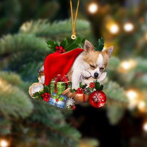 Chihuahua-Sleeping In Hat Two Sides Ornament Dog Sleeping Ornament - Best gifts your whole family