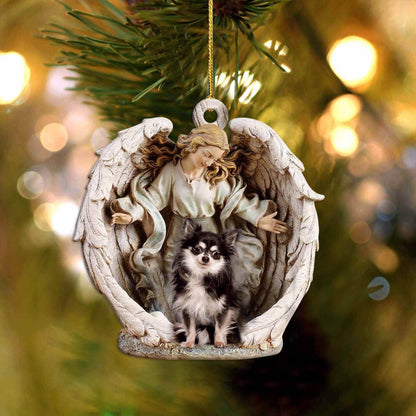 Chihuahua3 -1-Angel Hug Winter Love Two Sided Ornament - Best gifts your whole family