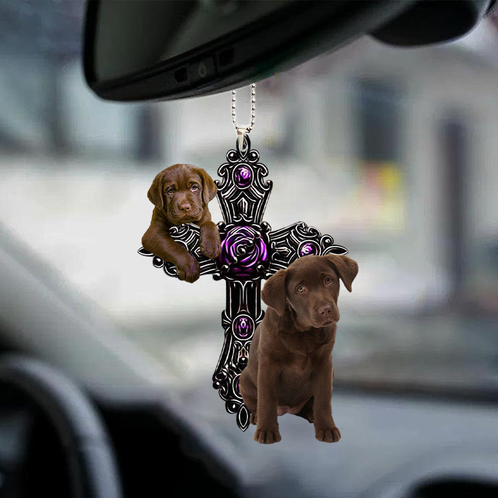 Chocolate Labrador Pray For God Car Hanging Ornament Dog Pray For God Ornament Godmerc - Best gifts your whole family