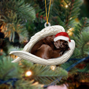 Chocolate Labrador Sleeping Angel Christmas Ornament Godmerc - Best gifts your whole family