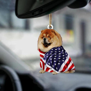 Chow Chow American Patriot Flag Two Sided Ornament - Best gifts your whole family