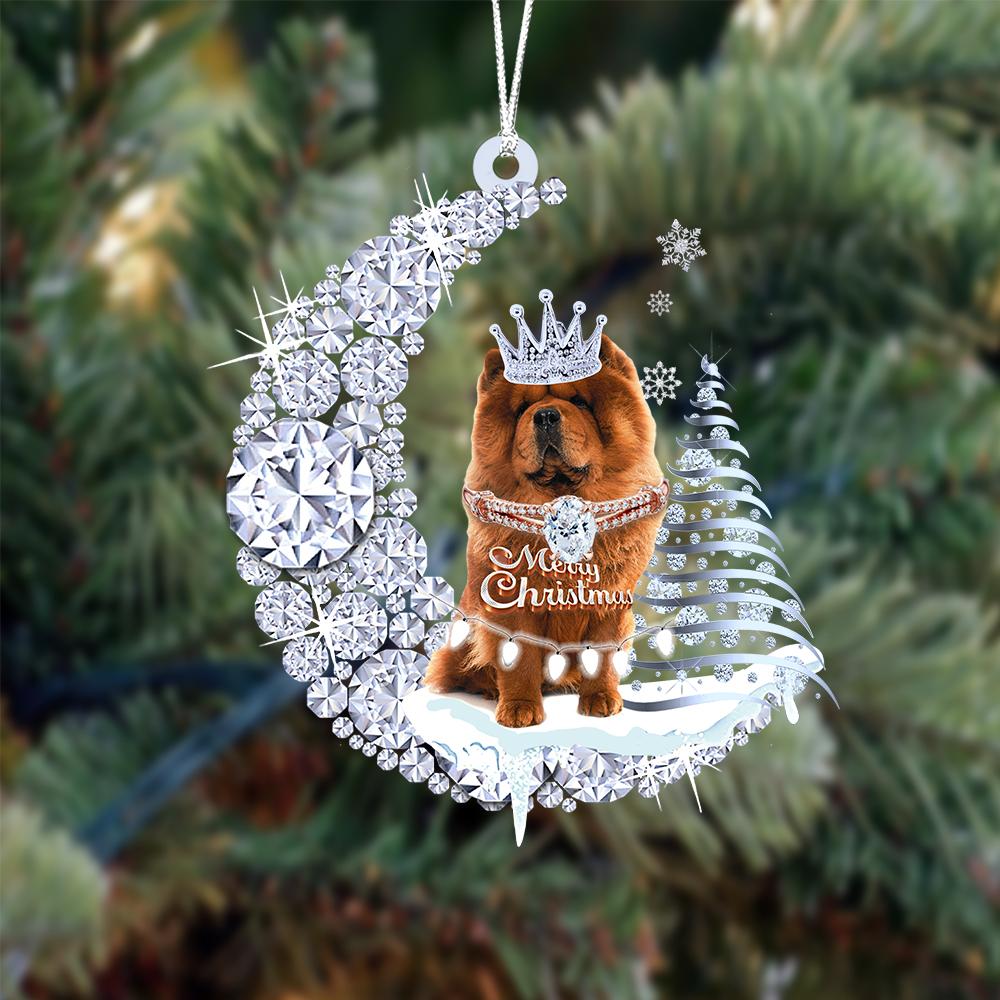 Chow Chow Diamond Moon Merry Christmas Ornament Christmas Gift For Dog Lover - Best gifts your whole family