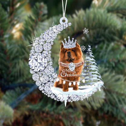 Chow Chow Diamond Moon Merry Christmas Ornament Christmas Gift For Dog Lover - Best gifts your whole family