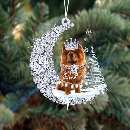 Chow Chow Diamond Moon Merry Christmas Ornament Christmas Gift For Dog Lover - Best gifts your whole family