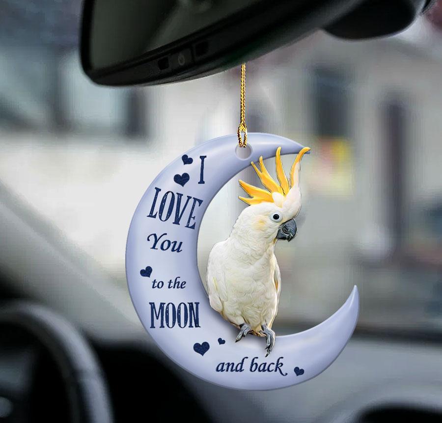 Citron Cockatoo Moon Back Gift For Bird Lover Two Sided Ornaments - Best gifts your whole family