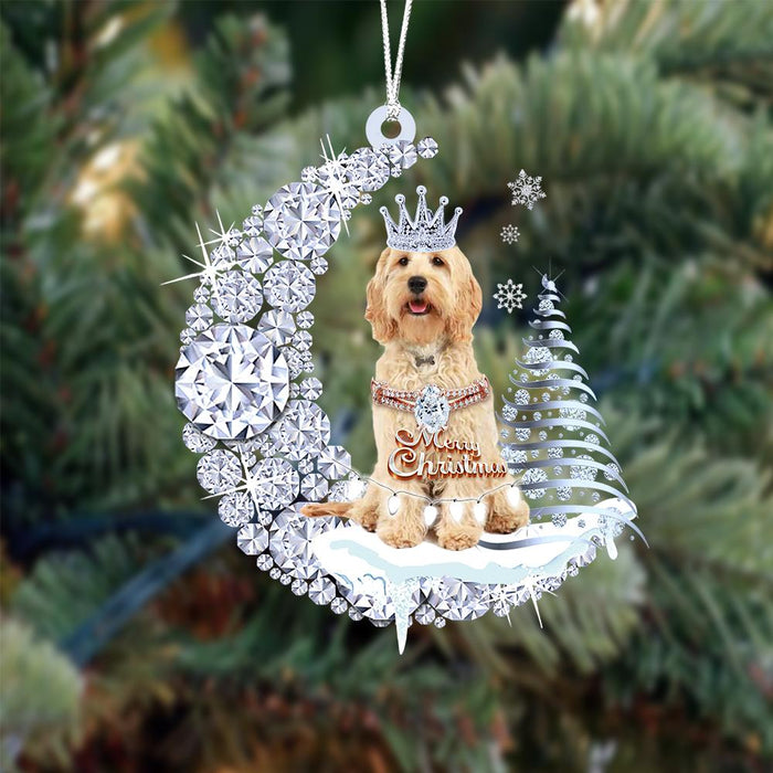 Cockapoo Diamond Moon Merry Christmas Ornament Christmas Gifts - Best gifts your whole family