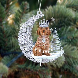 Cockapoo Diamond Moon Merry Christmas Ornaments Christmas Tree Hanging Ornament - Best gifts your whole family