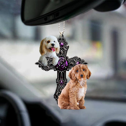 Cockapoo Pray For God Car Hanging Ornament Dog Pray For God Ornament Godmerc - Best gifts your whole family