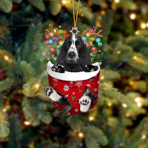 Cocker Spaniel 1 In Snow Pocket Christmas Ornament Flat Acrylic Dog Ornament - Best gifts your whole family