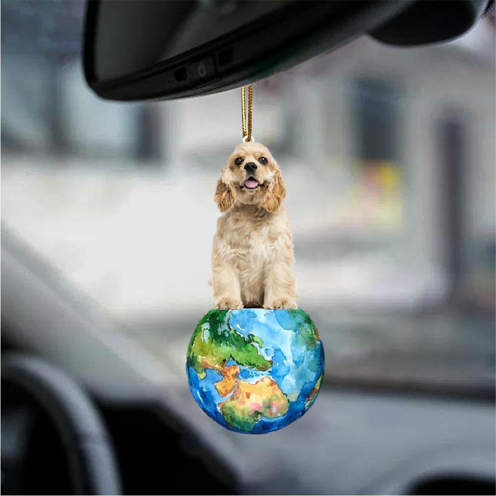 Cocker Spaniel-Around My Dog-Two Sided Ornament - Best gifts your whole family