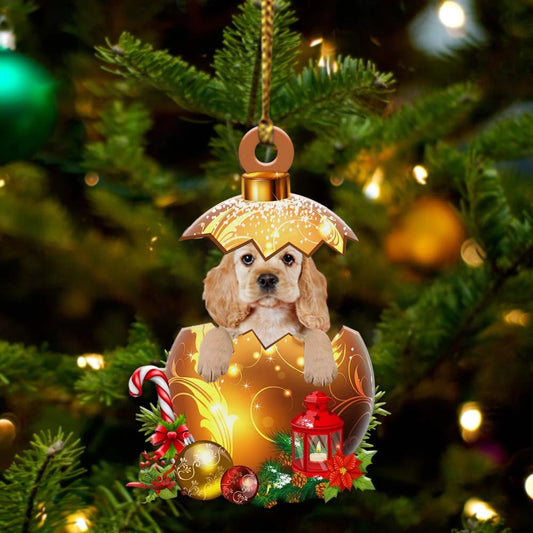 Cocker-Spaniel In Golden Egg Christmas Ornament - Best gifts your whole family