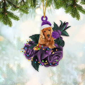 Cocker Spaniel In Purple Rose Christmas Ornament Dog Hanging Ornaments For Christmas - Best gifts your whole family