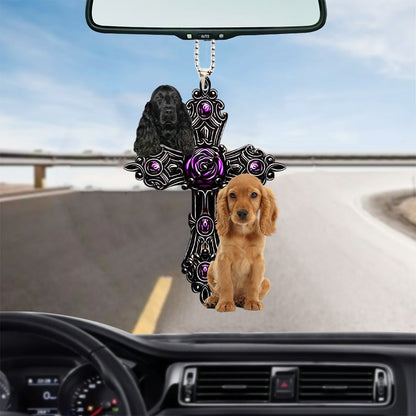 Cocker Spaniel Pray For God Car Hanging Ornament Dog Ornament Godmerc - Best gifts your whole family
