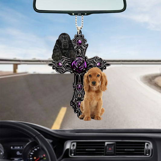 Cocker Spaniel Pray For God Car Hanging Ornament Dog Ornament Godmerc - Best gifts your whole family