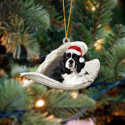 Cocker Spaniel(Black And White) Sleeping Angel Christmas Ornament Godmerch - Best gifts your whole family