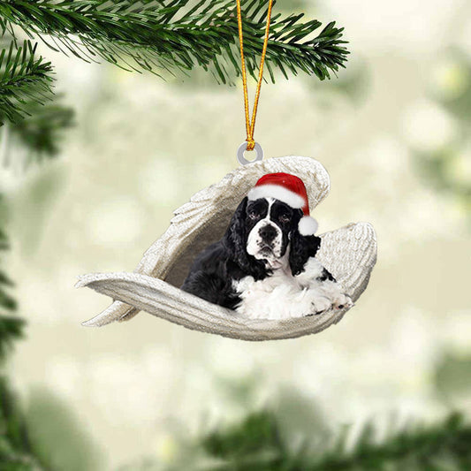 Cocker Spaniel(Black And White) Sleeping Angel Christmas Ornament Godmerch - Best gifts your whole family