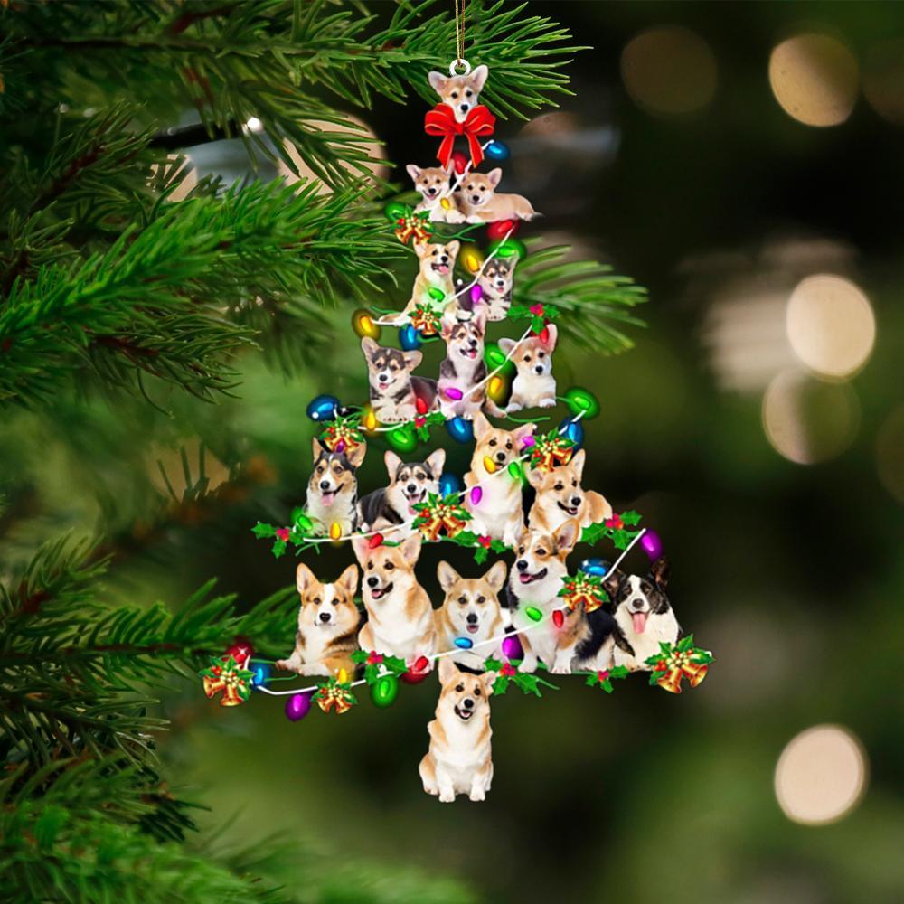 Corgi-Christmas Tree Lights-Two Sided Ornament - Best gifts your whole family