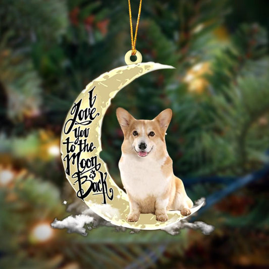 Corgi I Love You To The Moon And Back Hanging Ornament Dog Ornament, Car Ornament, Christmas Ornament - Best gifts your whole family