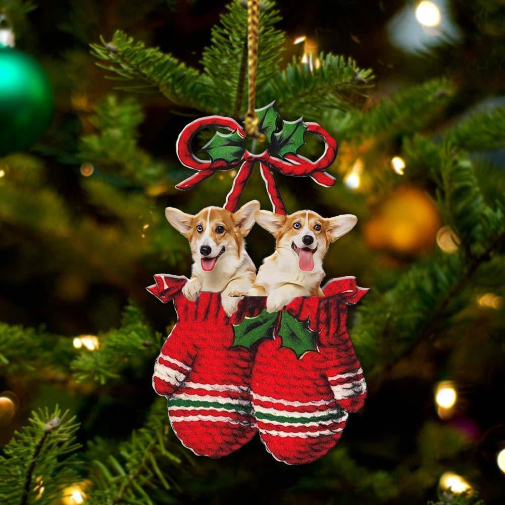 Corgi Inside Your Gloves Christmas Holiday-Two Sided Ornament Christmas 2022 Ornament Gift - Best gifts your whole family