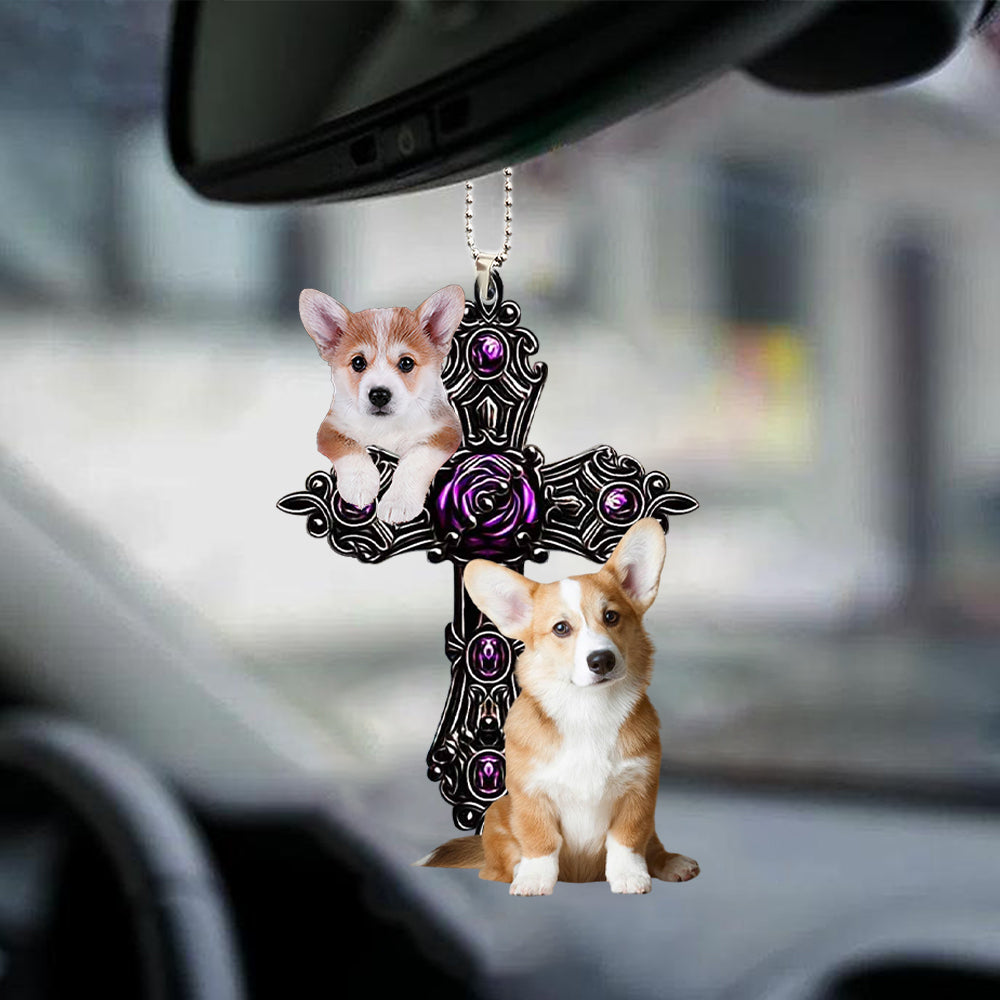 Corgi Pray For God Car Hanging Ornament Dog Pray For God Ornament Godmerc - Best gifts your whole family
