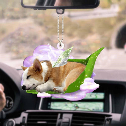Corgi-Sleep On Fallen Leaves-Two Sided Ornament - Best gifts your whole family
