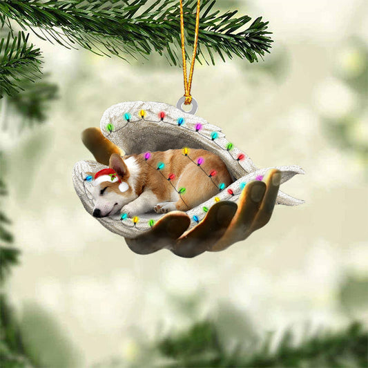 Corgi Sleeping Angel In God Hand Christmas Ornament Godmerch Ornament - Best gifts your whole family