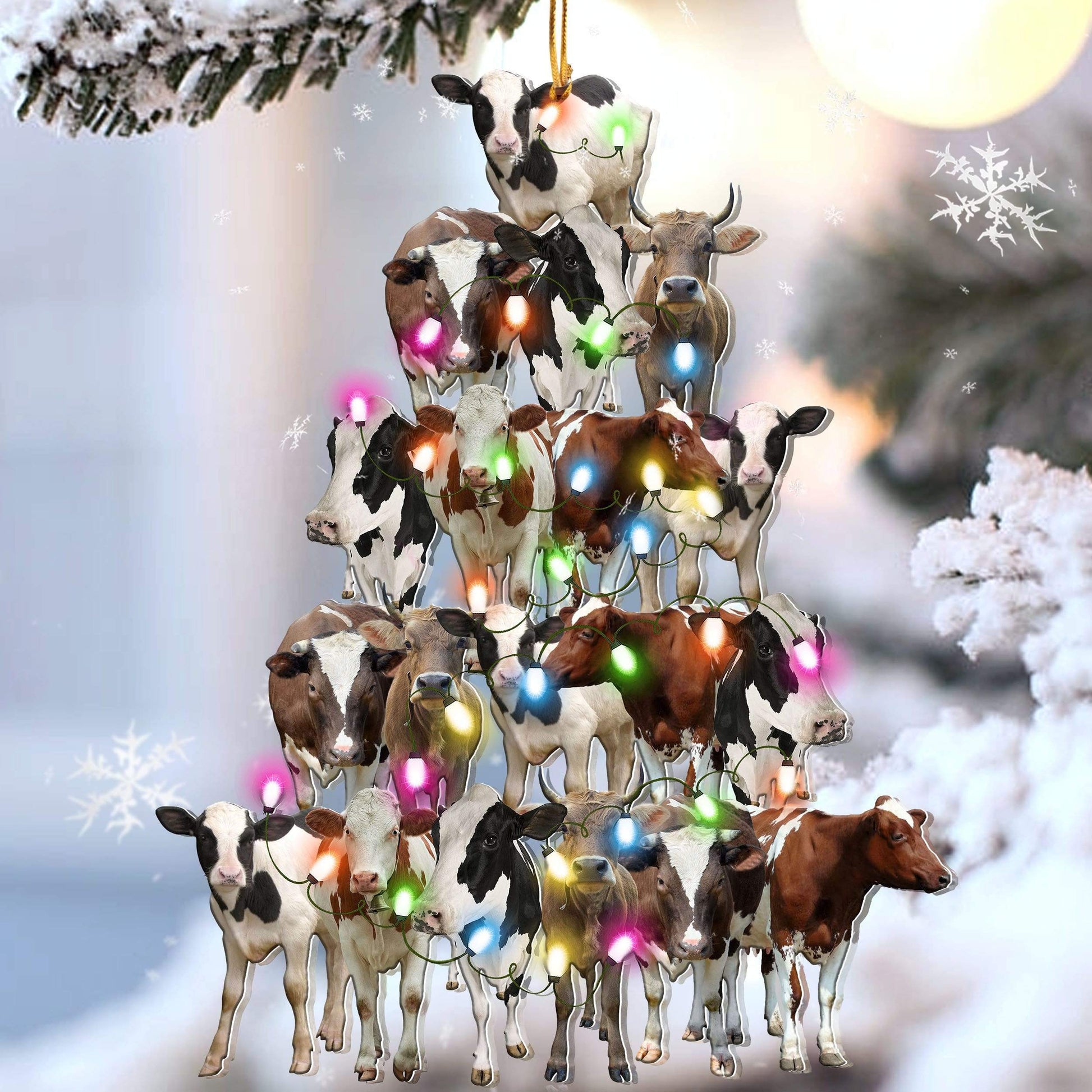 Cow Lovely Tree Gift For Cow Lover Gift For Farmers Ornaments - Best gifts your whole family