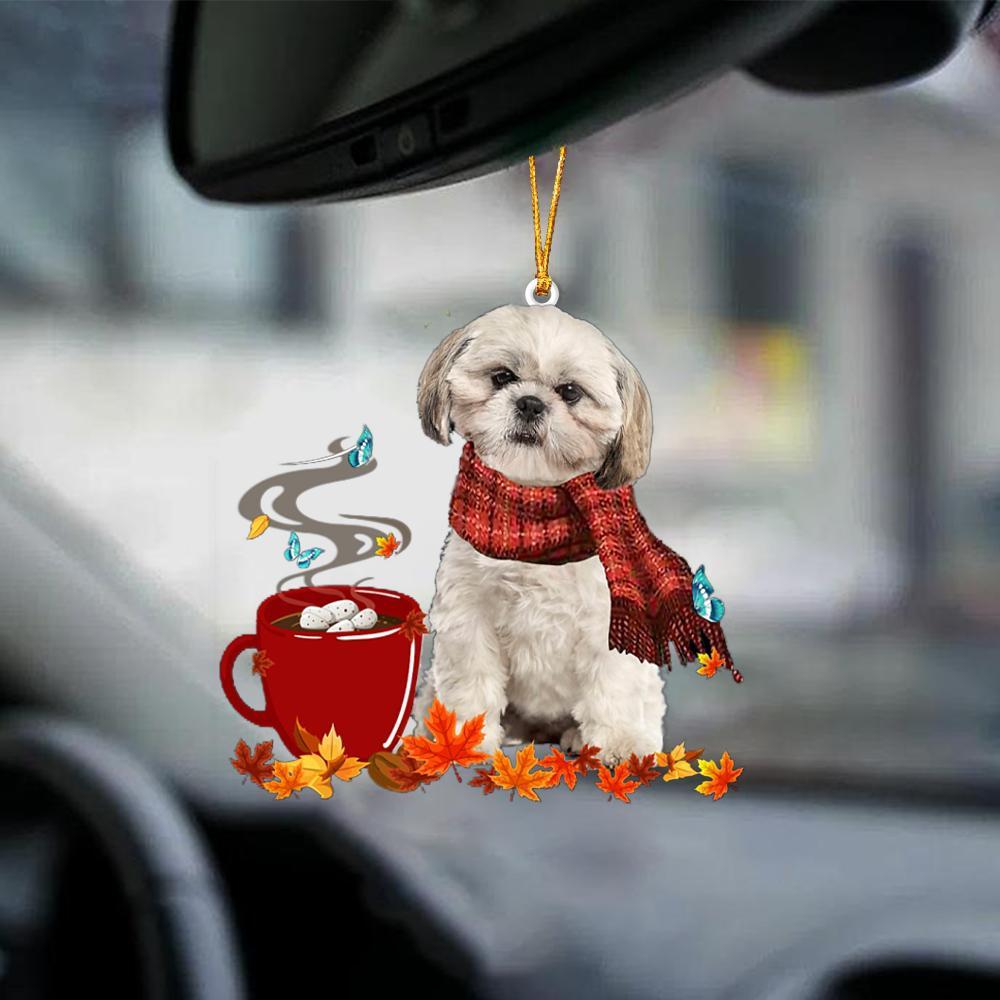 Cream Shih Tzu-Fall Chocolate-Two Sided Ornament - Best gifts your whole family